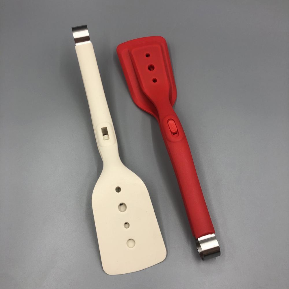 2-in-1-Silikonspatel und -Zange, Mehrzweck-Grillklammerspatel mit Schloss für Brotsteak