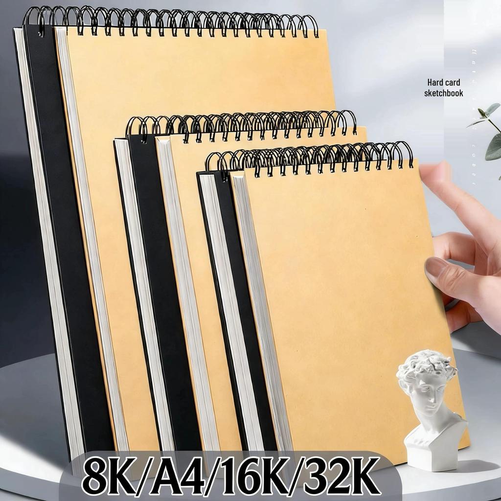A4 Thickened Hardcover Sketchbook - Ideal for Colored Pencils, Markers & Watercolor Pens
