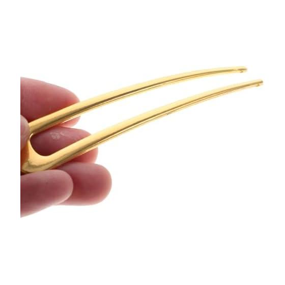 FRCOLOR U-Shaped Hairpins, 3-Piece Set for Women, French Hair Sticks, Textured Metal Updo Accessories