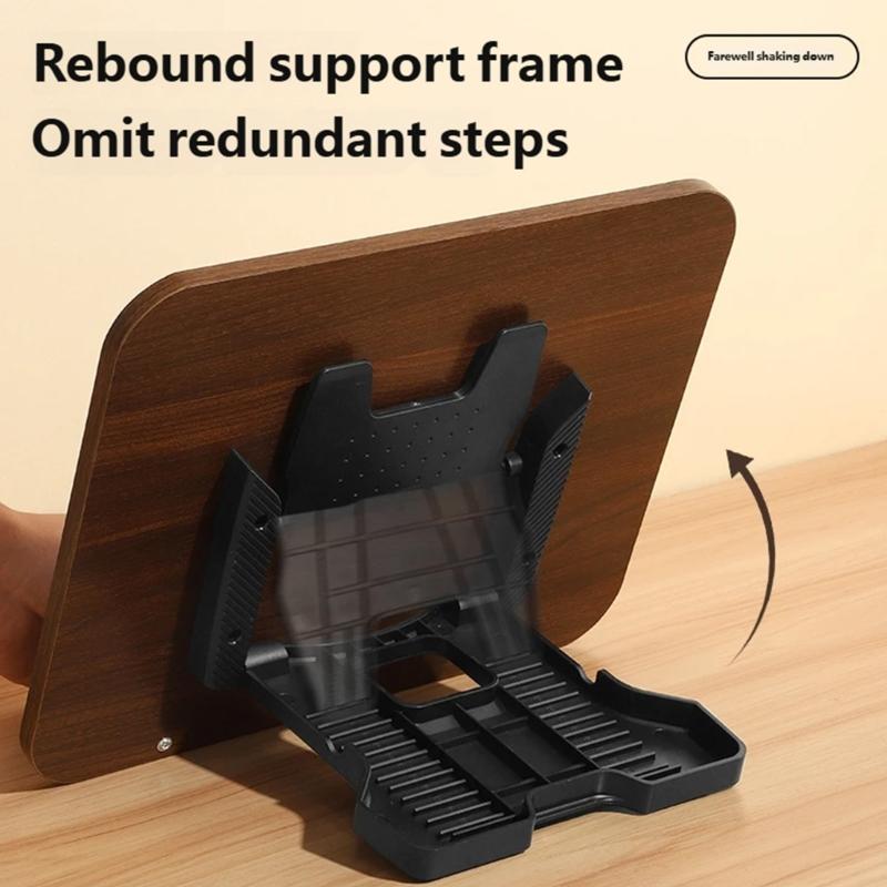 Solid Wood Book Stand Adjustable With Safety Features Foldable Ergonomic For Secure Reading Cooking And Study