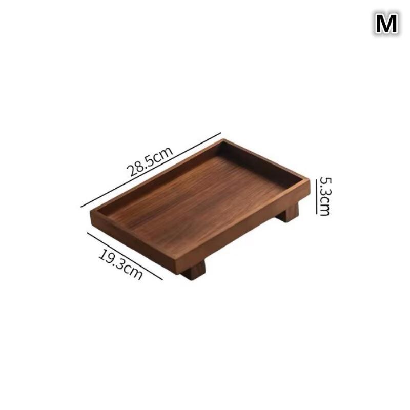 Tableware Solid Walnut Wooden Food Tray Rectangle Dessert Plate Chinese-style Wooden Snack Fruit Tea Saucer Pallet Bread Board