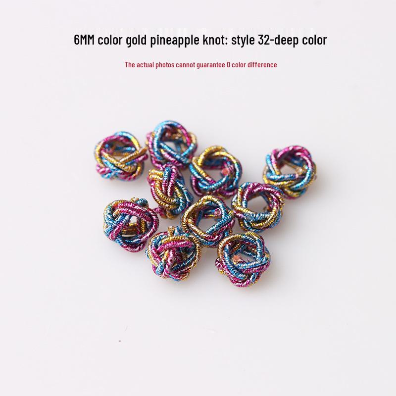 Golden Pineapple Knot Necklace with DIY Spacer Beads and Braided Cord