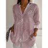 Women's Shirts leaf Graphics Blouse  Lapel Neck Blouse Women's Long Sleeve Shirts Womens Clothes Female Clothing