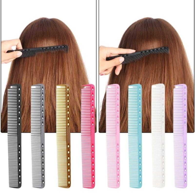 Hairdresser Haircut Hairdressing Plastic Combs Hollow Shape Both Dense Ends