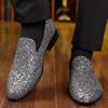 Luxury Loafers Men's Casual Shoes Gold Silver Sequin Wedding Shoes Designer Slip on Loafers Fashion Business Dress Shoes for Men