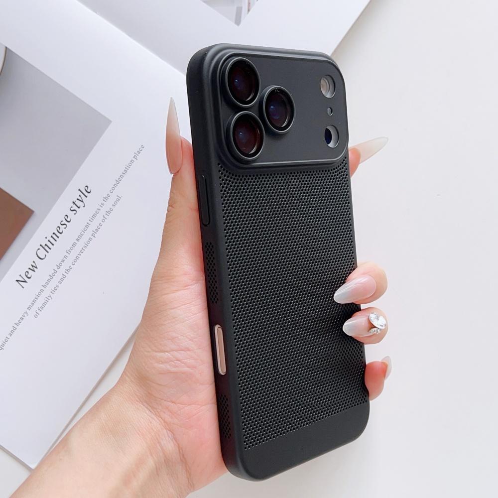 Frosted Heat Dissipation Mesh Breathable Phone Case For iPhone 17 Air 16E 16 15 14 13 12 11 Plus Pro Max Lens Film Protect Cover