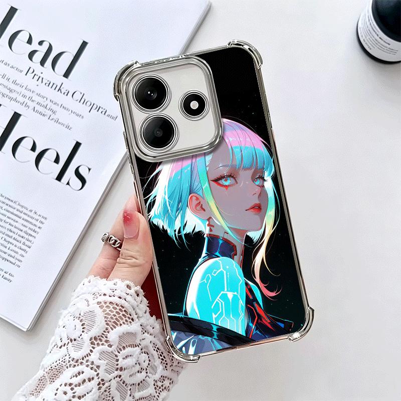 E-Edgerunners Anime Lucy Soft Phone Case For Xiaomi Redmi Note 14 15 Pro Plus 13 12 11S 11T 5G 10 9S 9 Plating Anti-Fall Fundas