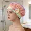 Pack of 2 Super Soft Corals Fleece Bath Cap Rainbow Gradients Fast Drying Elastic Hair Towel Wrap Turban for Women