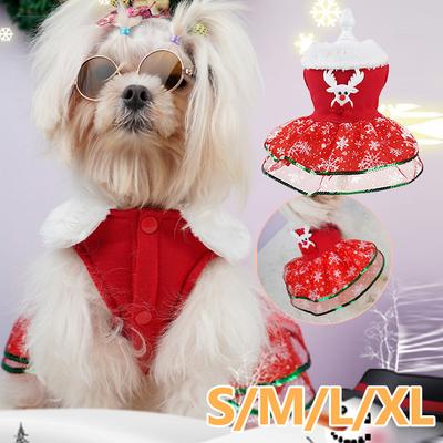 Pet Christmas Dress Costume Comfortable Santa Claus Pet Dress Easy To Clean Cat Dog Dresses Apparel Christmas Dress Up Supplies