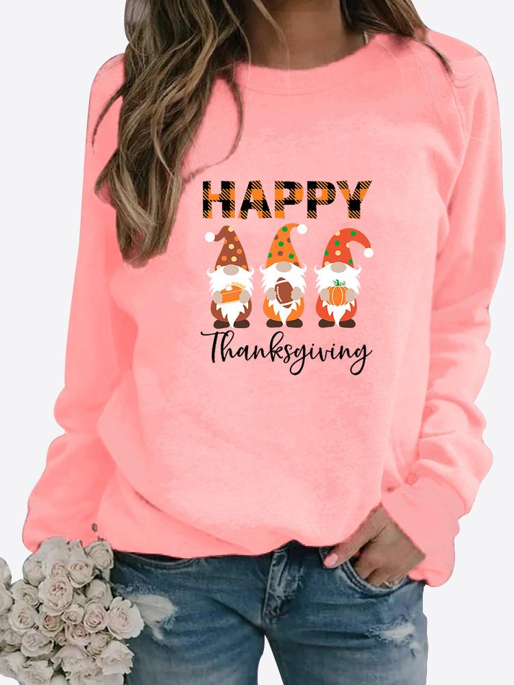 Herbst und Winter Damen Weihnachten Thema Druck Pullover Rundhals Langarm Casual Sweatshirt Plus Size Top