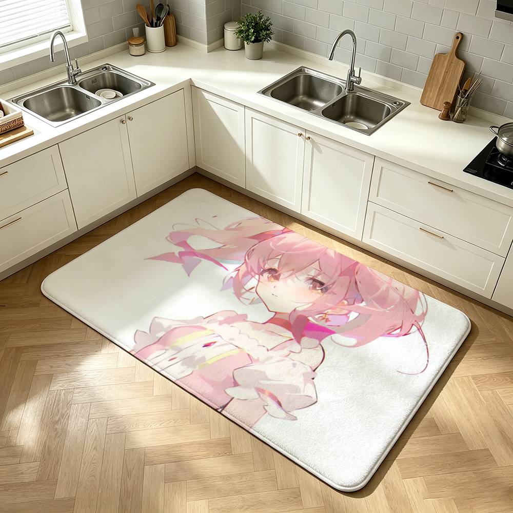 P-Puella M-Magi Madoka M-Magica Shower Room Absorbent Small Floor Mat Soft Comfortable Decorative Foot Mat