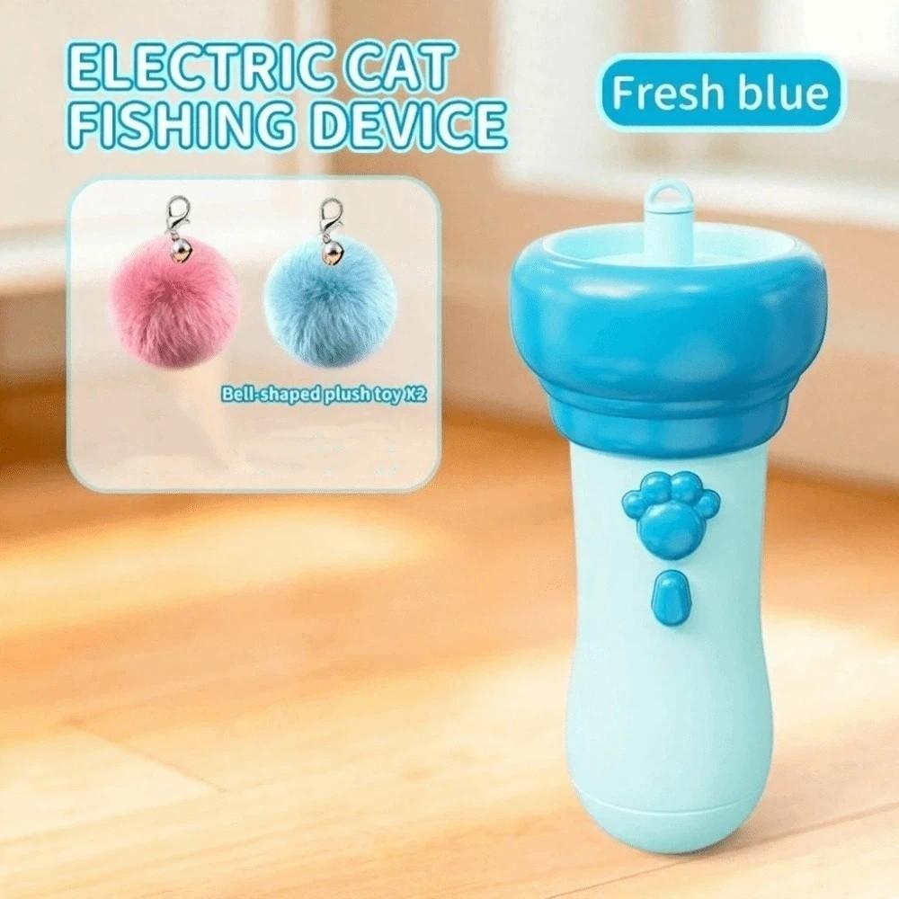 Flashlight Shape Cat Teaser Wand Automatic Electric Cat Teaser Cat Catching Device Gift синий