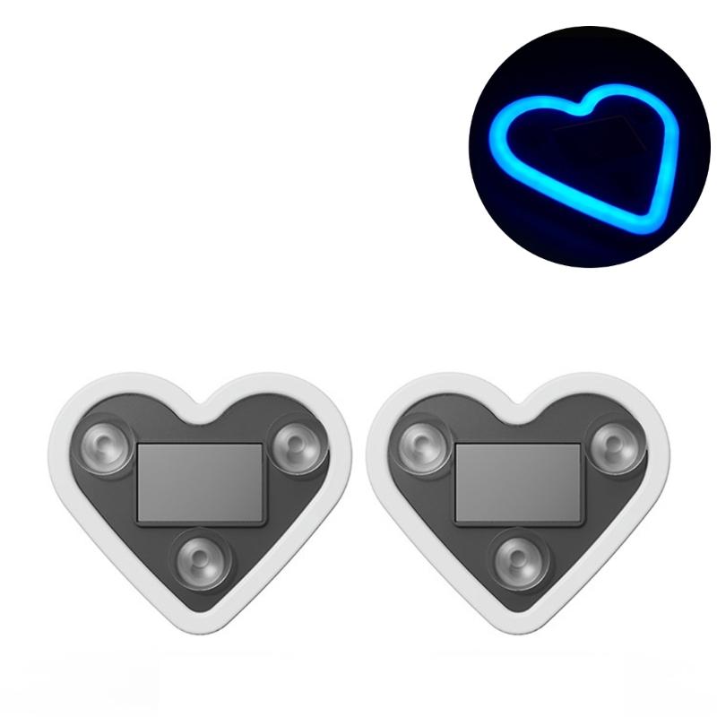 1pc/2pcs Solar Heart Shaped Car Atmosphere Light Auto Window Decorative LED With Adjustable Colors And Suction Mount