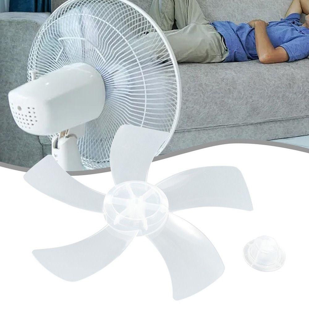 1Pcs 5 Blades Fan Leaves With Nut Cover Table Fanner Accessories For Standing Pedestal