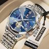 POEDAGAR Luxury Men Watch Top Original Waterproof Luminous Chronograph Man Wristwatch Stainless Steel Quartz Watches