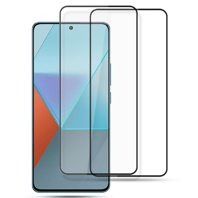 

AMORUS 2Pcs For Xiaomi Redmi Note 13 Pro 5G Silk Printing Film Tempered Glass Full Screen Protector Black