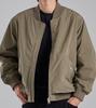 Button Seoul Minimal Diagonal Pocket Blouson Zip-Up Jacket (Beige)