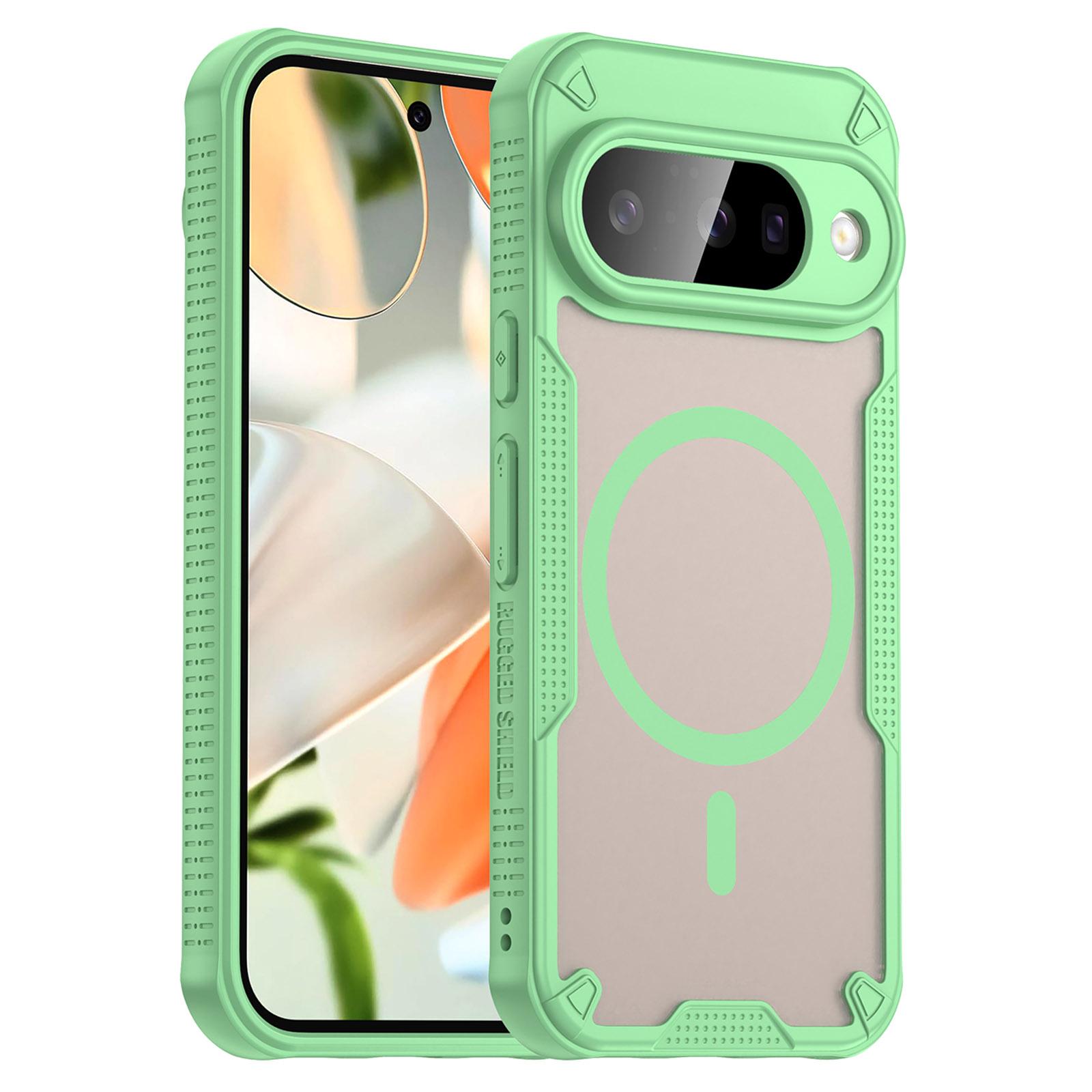 

For Google Pixel 10 Magnetic Case Compatible with MagSafe TPU+PC Phone Back Cover Green