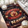 Custom Name Personalized Manchester United Print Carpet, Versatile Home Decor Rug, for Playroom, Apartment, Balcony, Entryway, Hallway Gift