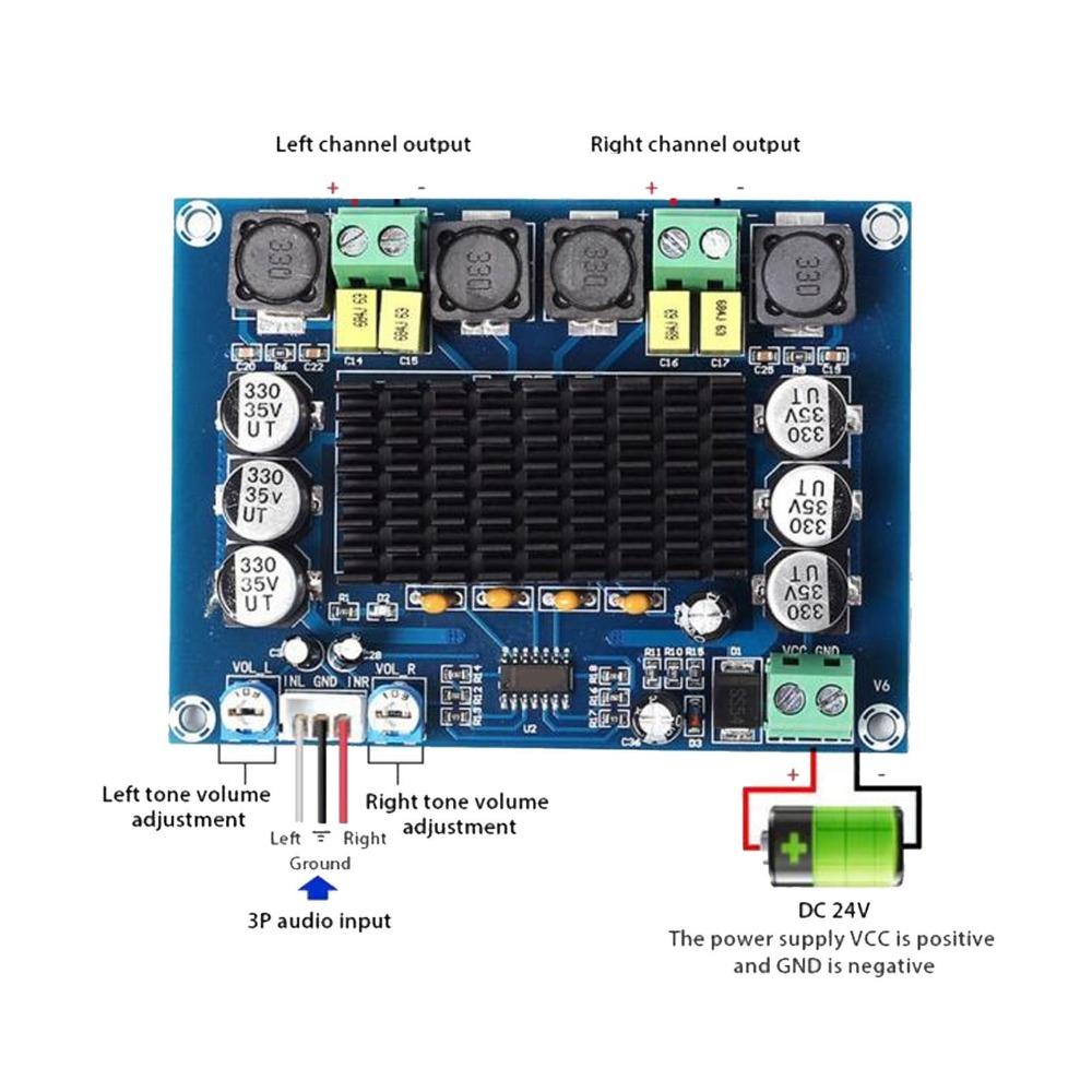 TPA3116D2 Chip Amplifier Board XH-M543 High Power Amplifier Board Car Vehicle
