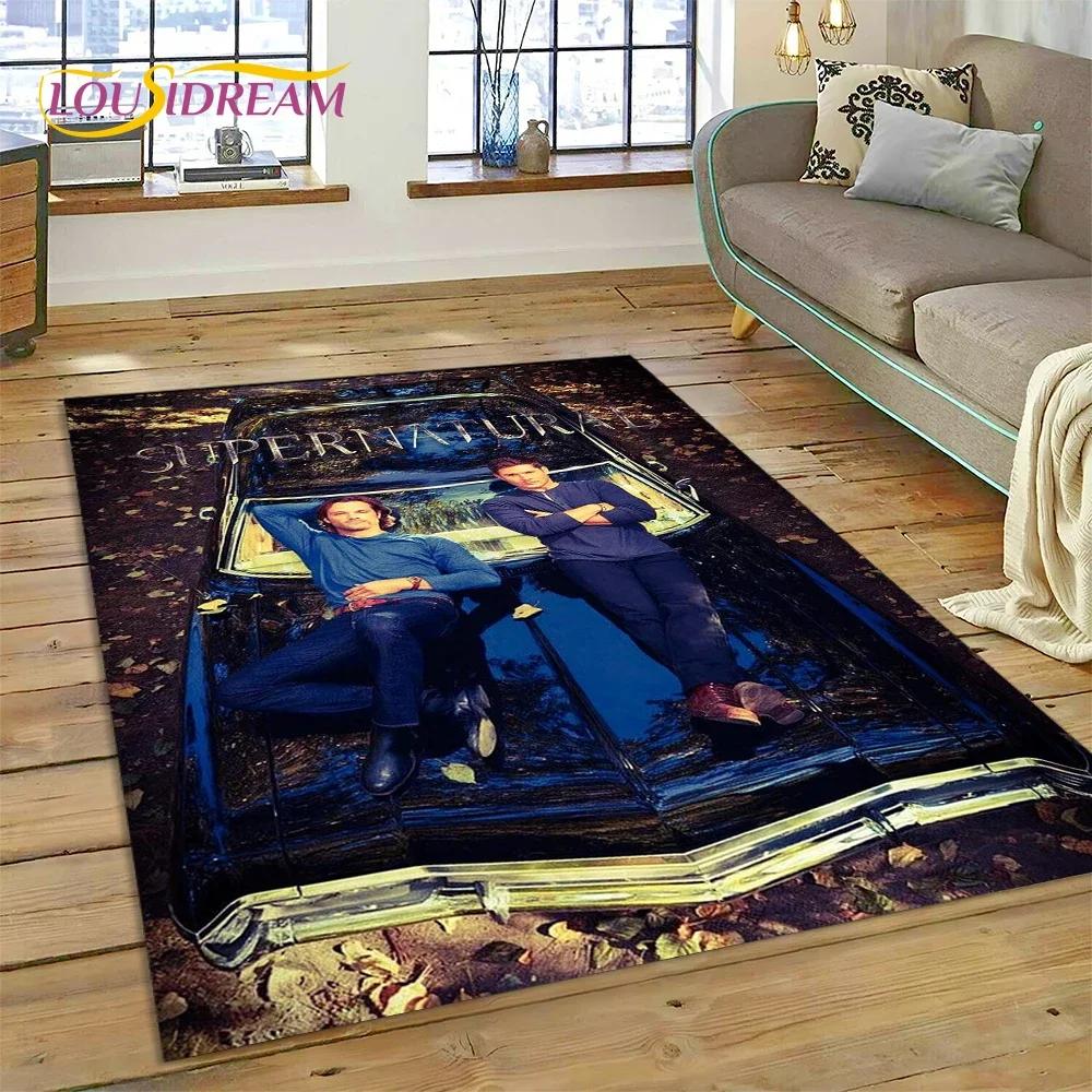 SPN Newest Supernatural Dean Sam 3D Carpet Rug for Bedroom Living Room Home Sofa Decoration,Children Game Large Decor Floor Mat
