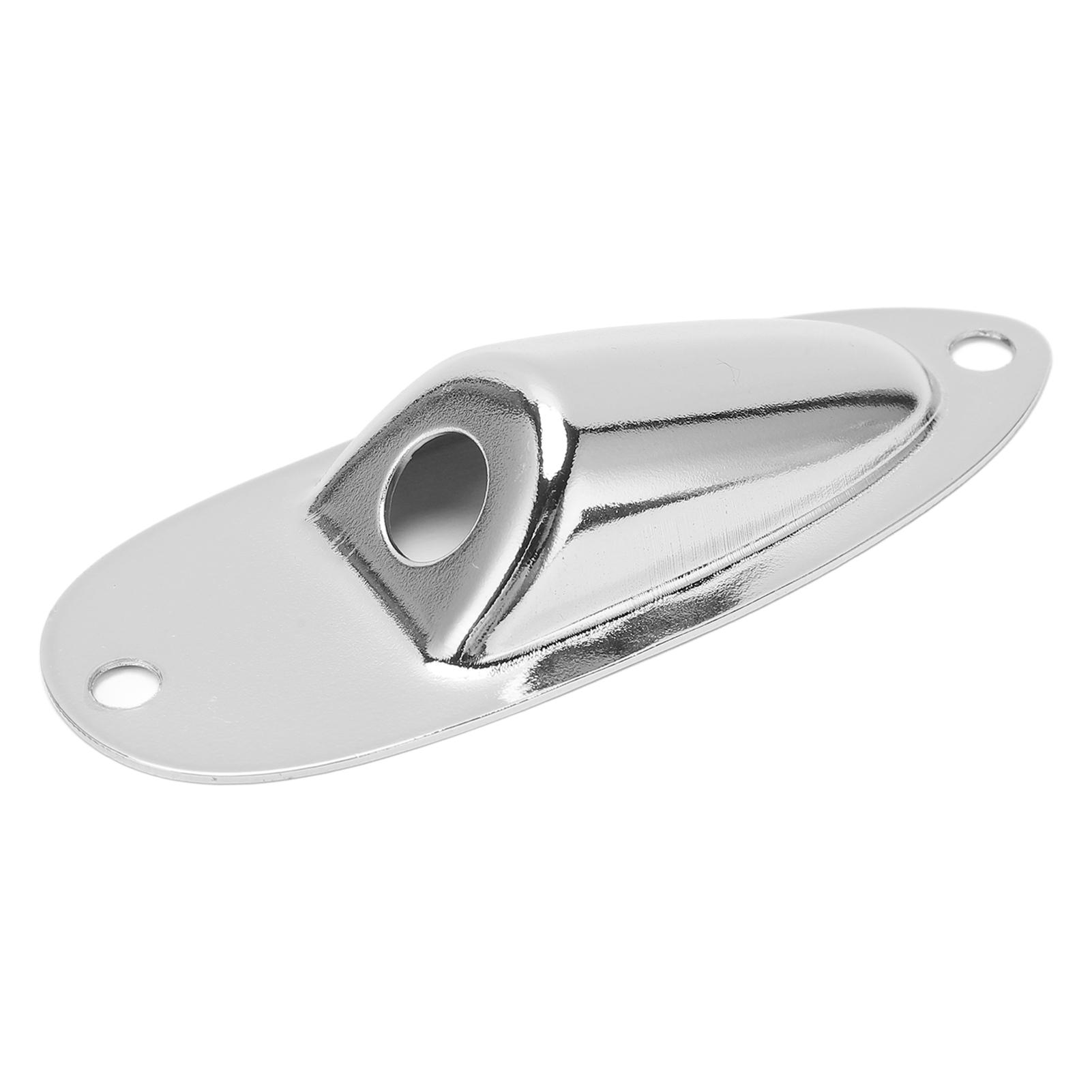 

Electric Guitar Jack Plate Input Output Socket Boat Style Instrument Accessory with Screw Black