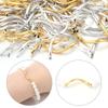 50pcs/lot 2x25mm Copper Curved Tube Metal Spacer Beads Crimp End Connectors For Jewelry Making DIY Bracelet Necklace Accessories