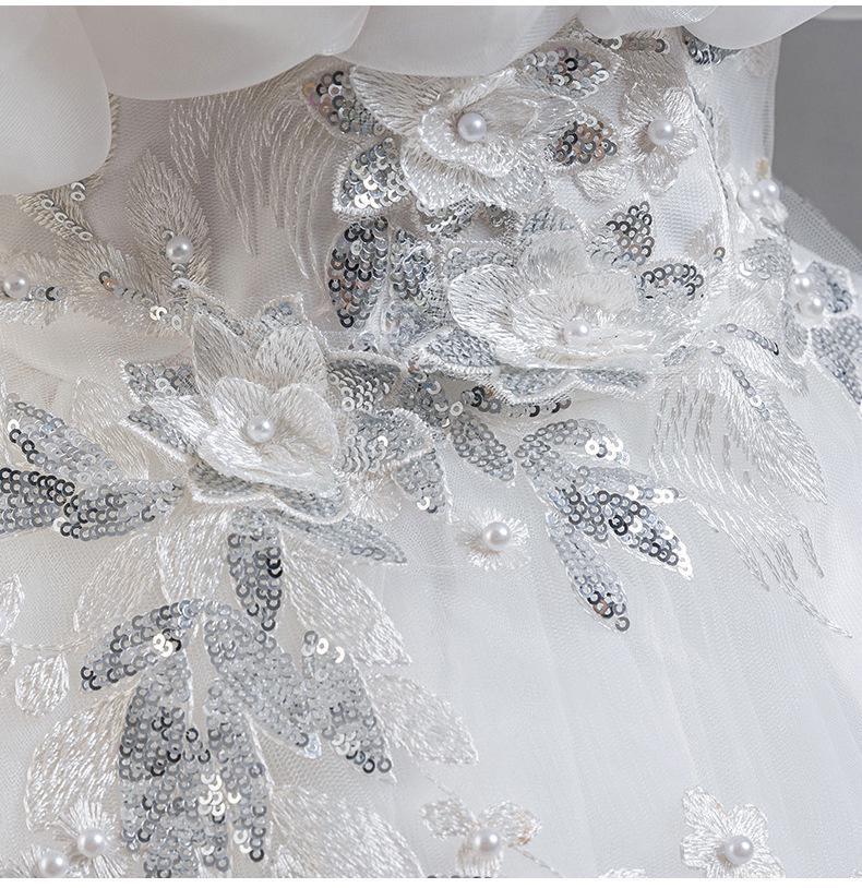 Girls' One-Shoulder Luxury Tulle Princess Formal Dress with Train