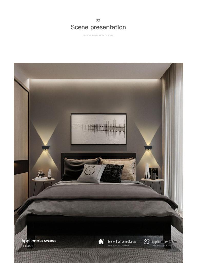 Super Bright Waterproof LED Wall Light - Up and Down Exterior for Balcony, Staircase, Courtyard