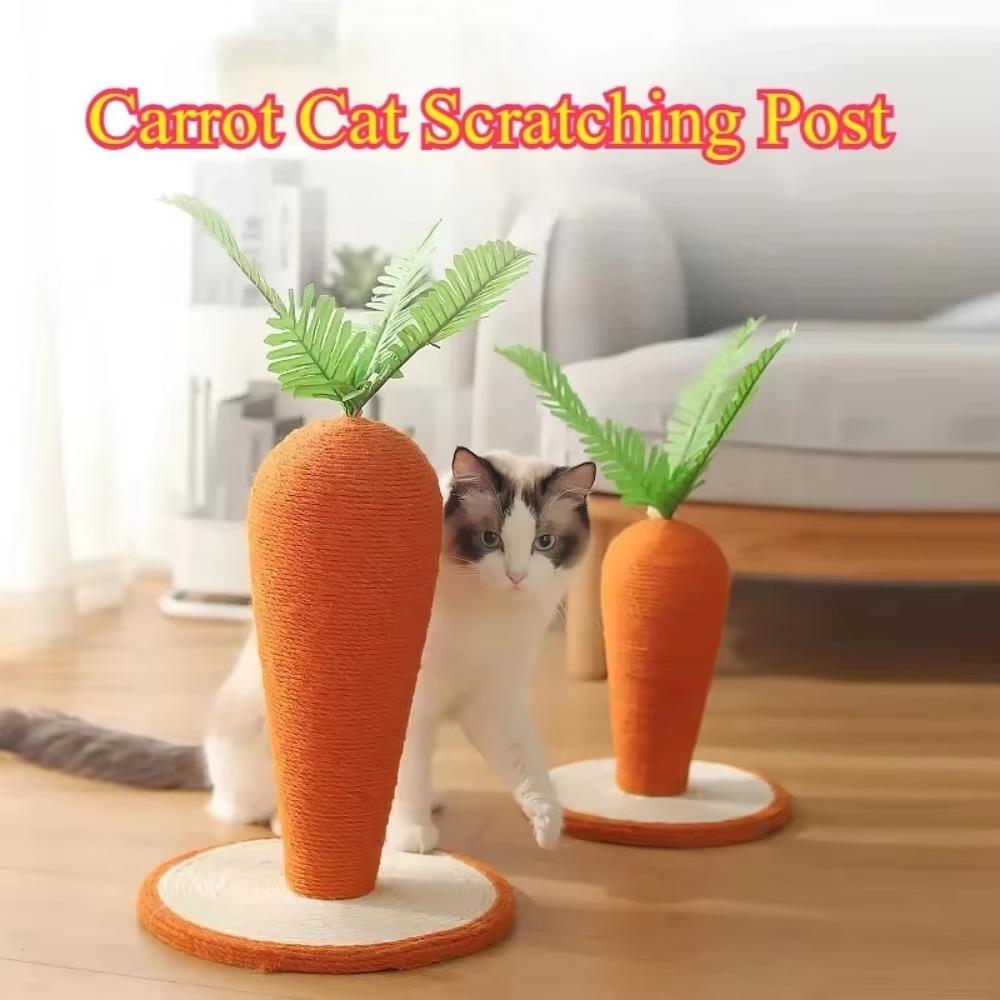 Carrot Cat Tree Cute Sisal for Cat Scratch Board Household Upright Climbing Cats Frame Fun Toys  Moisture Resistant Pet Supplies