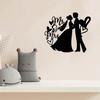 Metal Wall Art Valentine Bride & Groom Sign, Aesthetic Hanging Ornament, Wedding Metal Decor for Home Room