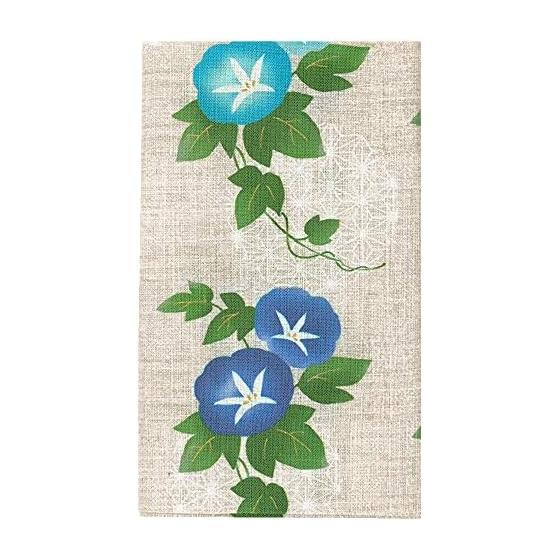 Hamamonyo Tenugui Towel - Asanoha Morning Glory Pattern, Refreshing Blue Tones, Linen-like Texture, 100% Cotton