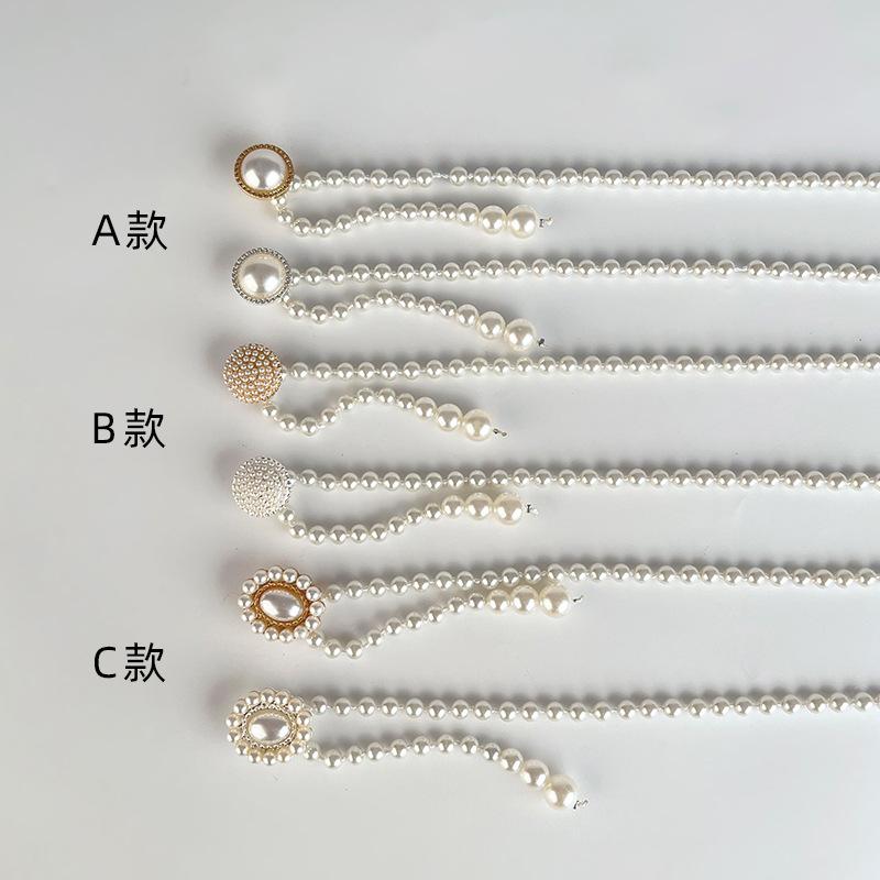 Perlenbesetzter Taillengürtel für Damen, elegantes, rundes Damenkleid