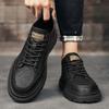 Hydrogen Cloud Joint Autumn Leather Black Casual Leather Shoes