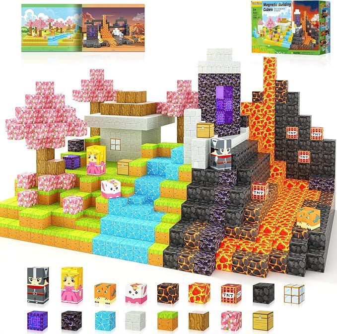 Magnetic Square Building Block 3D Puzzle Assembly Toy Boy Magma Forest Gift Children