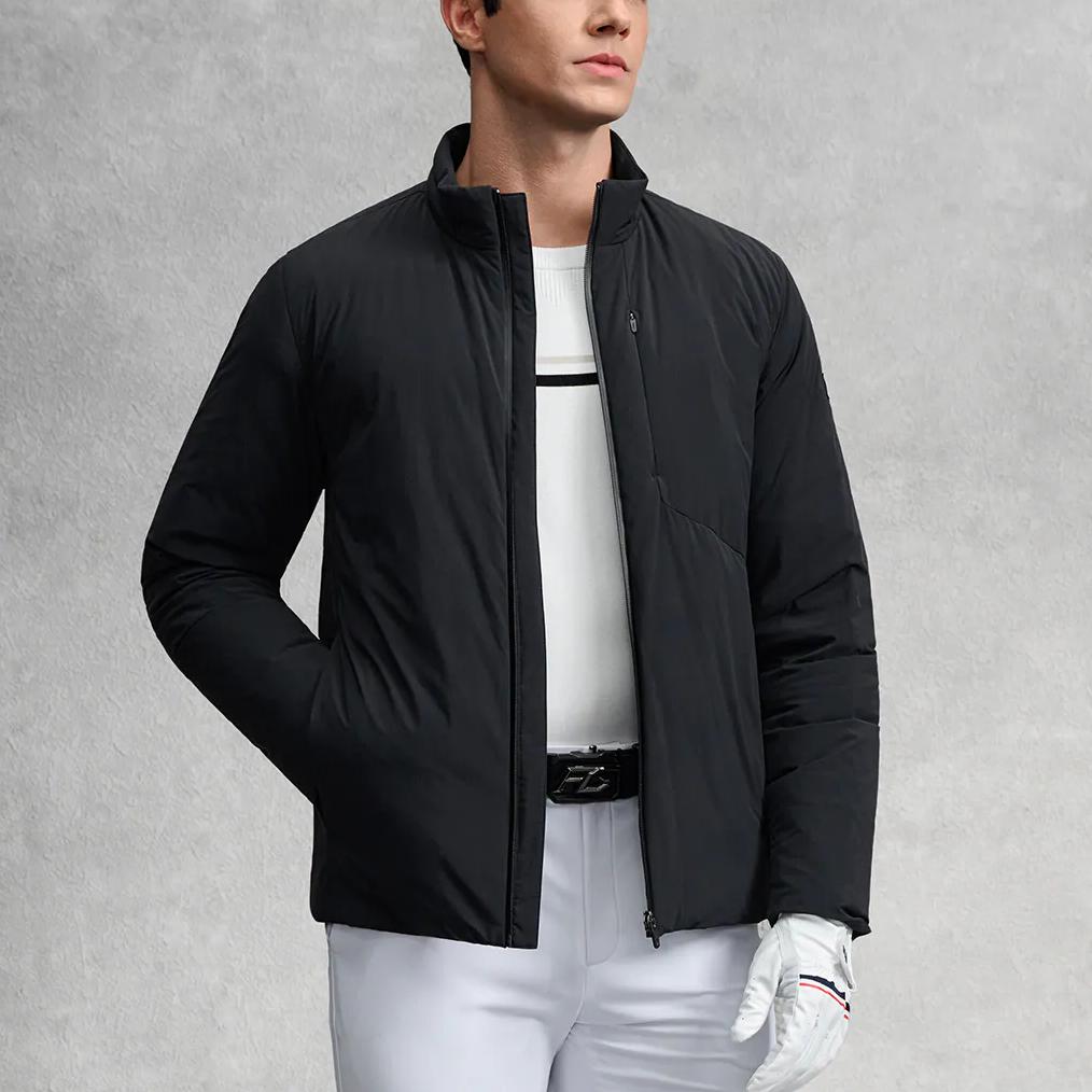 FILA Golf Series Classic Versatile Lightweight Warm Soft Stretch Stand Collar Down Jacket Men outerwear A11M545928FBK