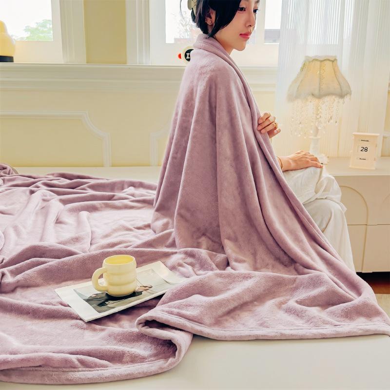 Thick Milk Fleece Flannel Shawl - Spring/Fall Air-Conditioning or Nap Blanket