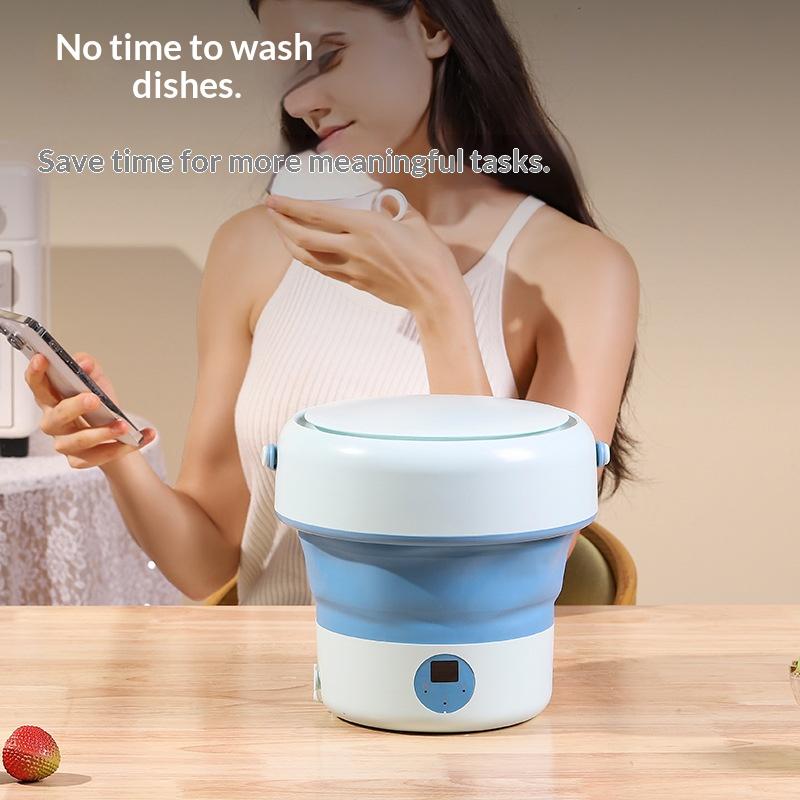 Folding Dishwasher Household Small Mini Turbine Dishwasher Fruit and Vegetable Washing Machine MINI Dish Washer