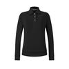 Fila Série Golf Moda Simples Casual Esportivo Clássico Confortável Versátil Tricô Manga Longa Camisa Polo Feminina tops Preto Profundo A11W615215FBK