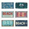 Summer Beach Retro Tin Sign Licenses Plate Plaque Metal Vintage Poster for Pub Bar Surf