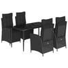 VidaXL Ensemble à Manger de Jardin avec Coussins 5 pcs, Table et Chaises avec Dossier Réglable, Meubles d'Extérieur, 3213395
