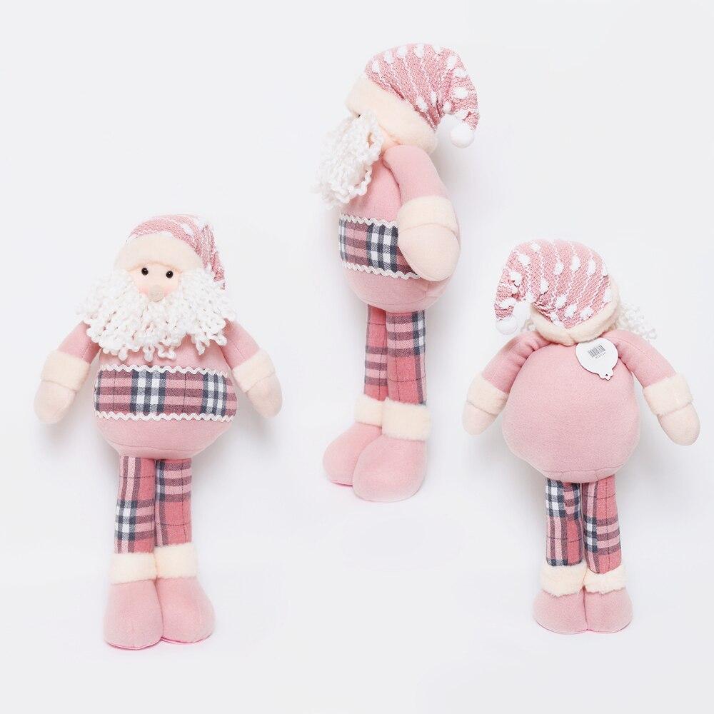 50cm Christmas Pink Big Santa Claus Reindeer Plush Dolls Standing Toy Xmas Decoration Ornaments Craft Gift Home Decor New Year
