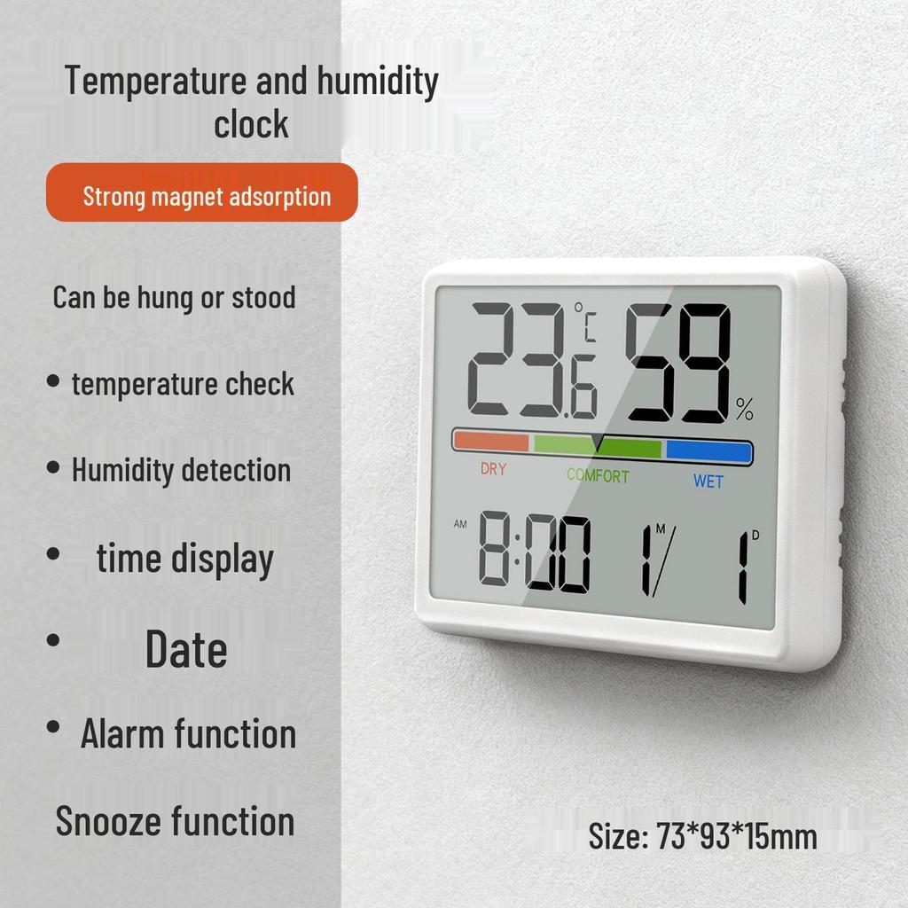 Cross-Border Multifunctional Weather Clock: Color Screen, Perpetual Calendar, Temperature & Humidity Monitor, Backlight, Alarm, Smart Features.