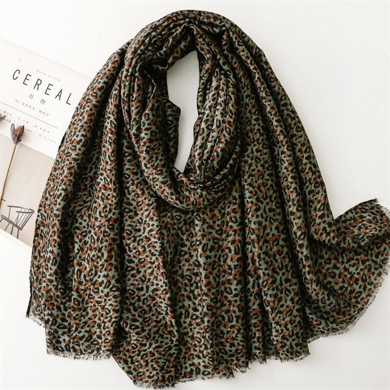 Winter Sexy Leopard Dot Fringe Viscose Shawl Scarf Lady High Quality Print Soft Pashmina Stole Bufandas Muslim Hijab 180*90Cm