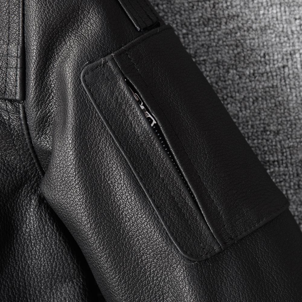 Black Genuine Cow Men Leather Jacket Loose Oversized Flight Jackets  Real Cowhide Men's Coat Autumn Spring