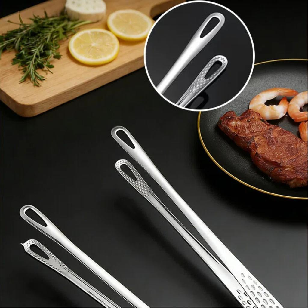 304 Stainless Steel Long Handle Barbecue Food Clip Durable Non-Slip Food Tongs Grill Tongs Cooking Tools Kitchen BBQ Accessories