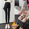 Real shot new maternity pants winter velvet outer wear fashion leggings autumn and winter thickened elastic warm elastic high waist