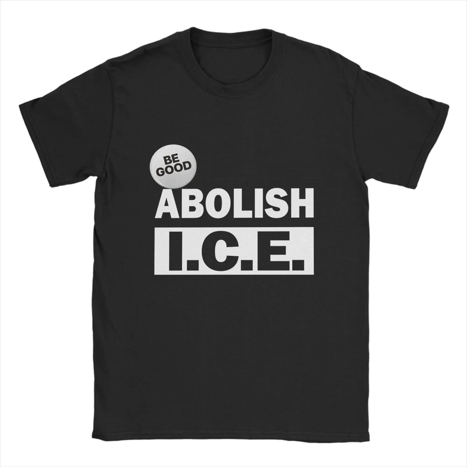

Awesome Abolish ICE T-Shirt Men Round Neck Pure Cotton T Shirt Short Sleeve Tee Shirt Party Clothing S чёрный