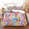 Aikatsu! Anime Bedding Set 3PCS Soft Microfiber Duvet Cover Pillowcases Cute Idol Printed Bed Set for Kids Girls Bedroom Decor