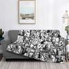 All Might Mix Collage My Hero Academia Fleece Throw Blankets Toshinori Yagi Blankets for Bed Office Warm Plush Thin Quilt